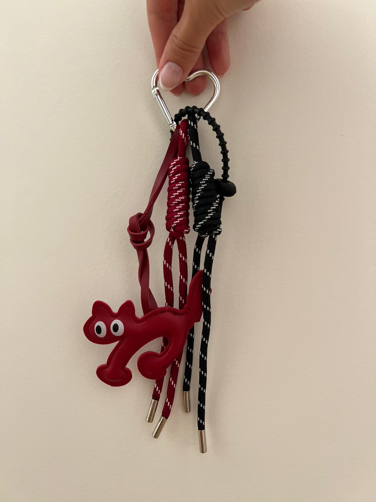 Bag Charm Chat en Cuir