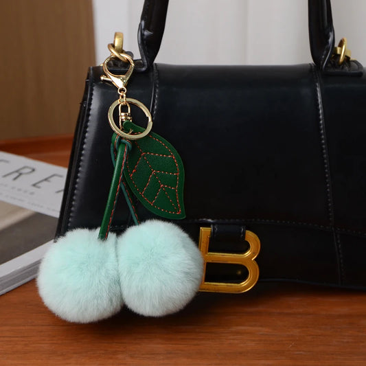 Fluffy Cherry Bag Charm