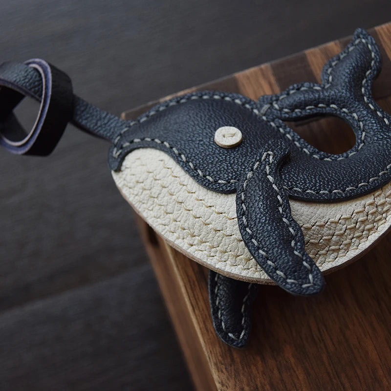 Bag Charm Baleine – Cuir Véritable Fait Main