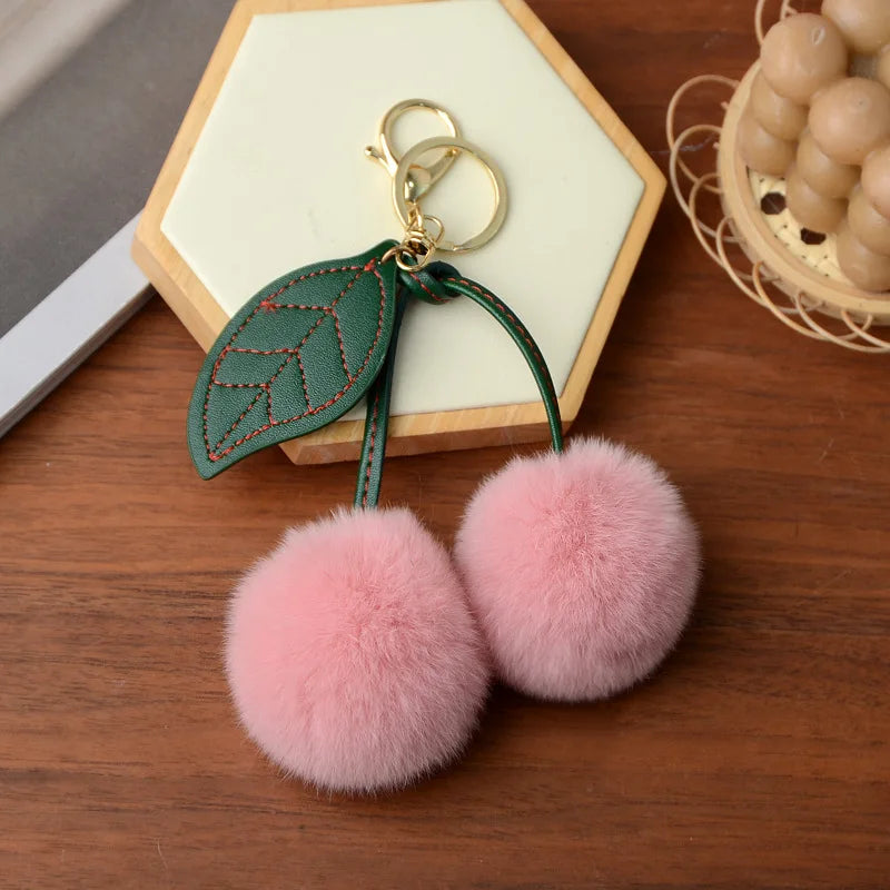 Fluffy Cherry Bag Charm