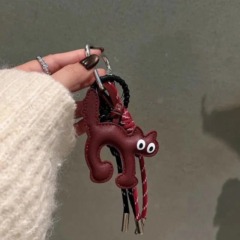 Bag Charm Chat en Cuir