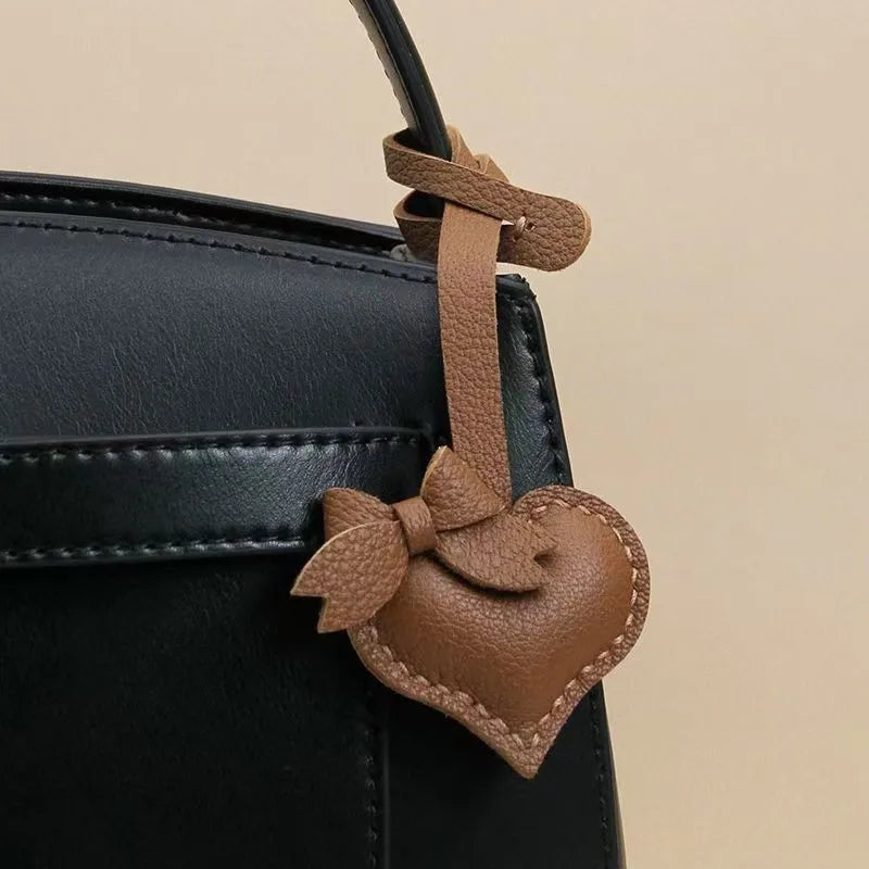 Bag Charm Coeur en Cuir