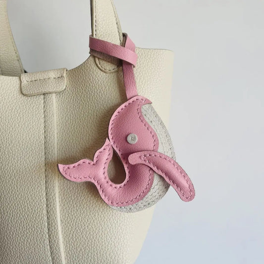 Bag Charm Baleine – Cuir Véritable Fait Main