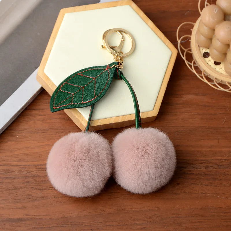 Fluffy Cherry Bag Charm