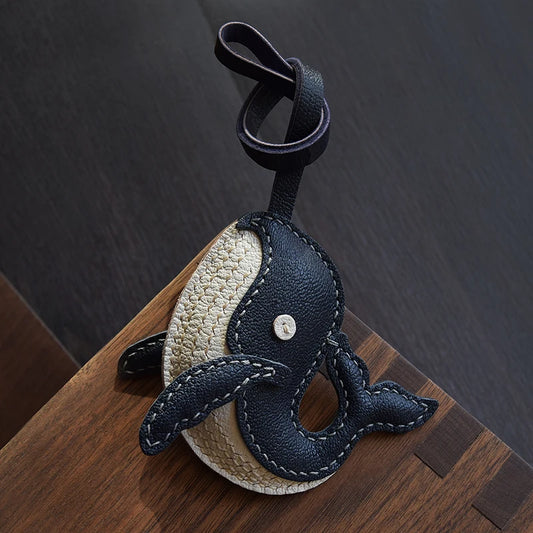 Bag Charm Baleine – Cuir Véritable Fait Main